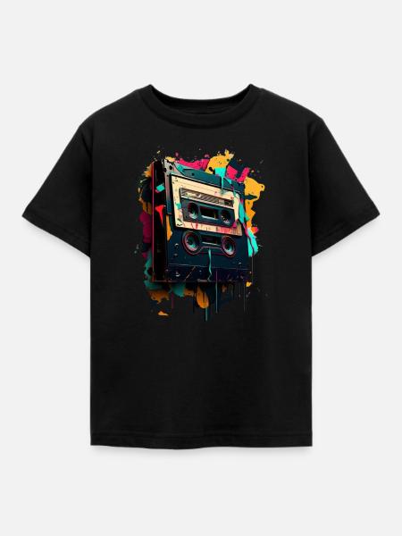 Retro Mixtape - Kinder T-Shirt - Schwarz