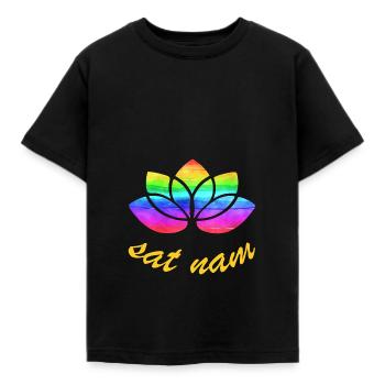 sat nam avec lotus arc-en-ciel - T-shirt Enfant - noir - Devant - AI Model Kid Female (0cm)