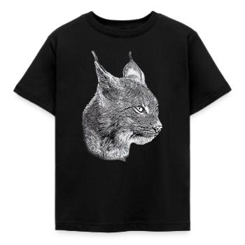 Luchs Katze Freiheit wild cat katze - Kinder T-Shirt - Schwarz - Vorne - AI Model Kid Female (0cm)