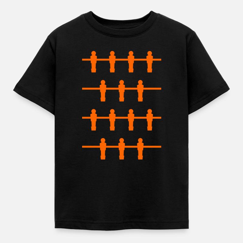 Tischfußballer orange - Kinder T-Shirt - Schwarz