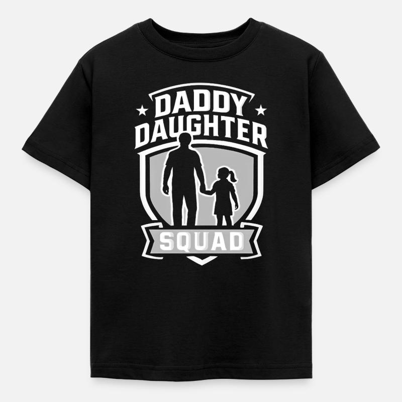 Far og datter - Børne-T-shirt - sort