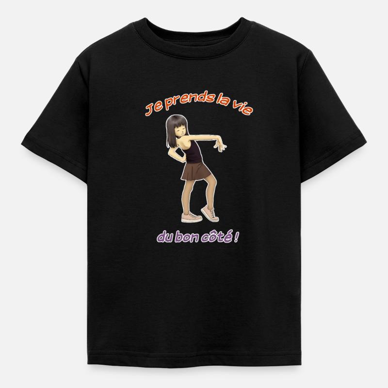 Das Leben auf der positiven Seite - Kinder T-Shirt - Schwarz