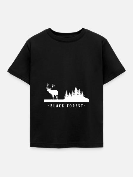Black Forest Hirsch - Kinder T-Shirt - Schwarz