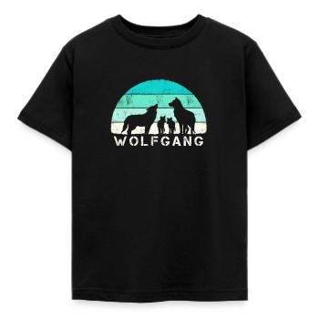 Wolfgang Wolfsfamilie Rudel - Kinder T-Shirt - Schwarz - Vorne - AI Model Kid Female (0cm)
