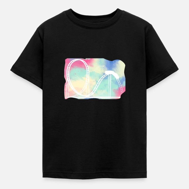 Roller Coaster Freizeitpark Design - Kinder T-Shirt - Schwarz