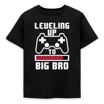 Leveling up to big Brother - Gamer großer Bruder - T-shirt barn - svart - Fram - AI Model Kid Female (0cm)