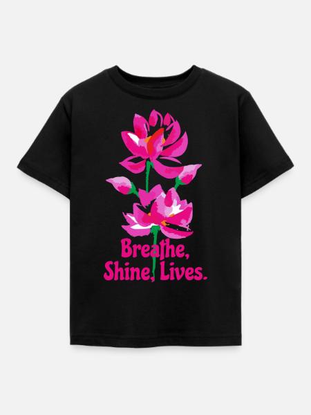 Aquarell Lotusblumen - Kinder T-Shirt - Schwarz