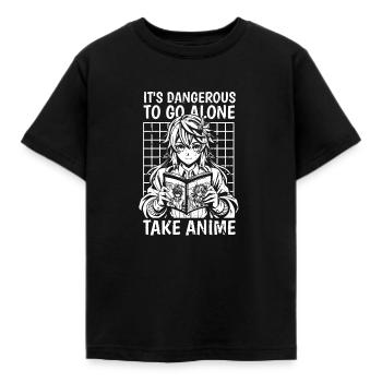 Anime Manga Manga - Kids' T-Shirt - black - Front - AI Model Kid Female (0cm)