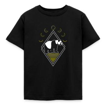Großer Panda Pandabär Abstrakt Moon Phases - Kinder T-Shirt - Schwarz - Vorne - AI Model Kid Female (0cm)