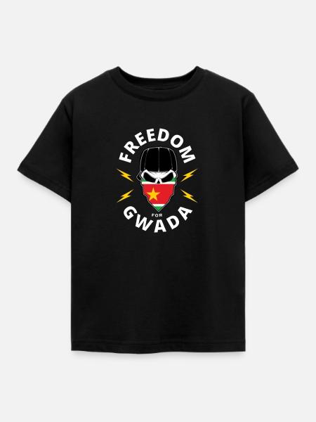 Freedom for Gwada - Guadeloupe - Børne-T-shirt - sort