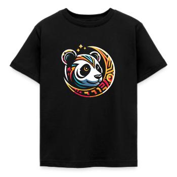 Großer Panda Pandabär Moon Phases - Kinder T-Shirt - Schwarz - Vorne - AI Model Kid Female (0cm)