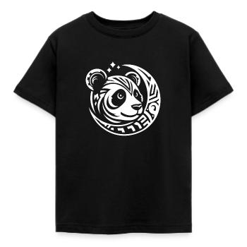 Großer Panda Pandabär Stammes Moon Phases - Kinder T-Shirt - Schwarz - Vorne - AI Model Kid Female (0cm)
