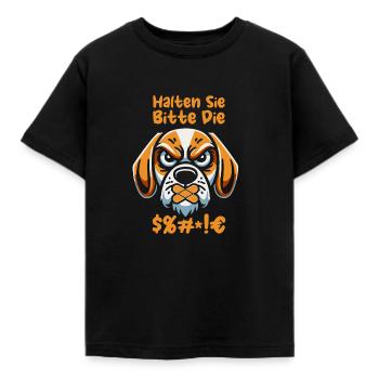 Beagle Halten Sie Bitte Die Fresse - Kinder T-Shirt - Schwarz - Vorne - AI Model Kid Female (0cm)