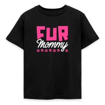 Hund Vierbeiner Hundemama Fur Mommy - Kinder T-Shirt - Schwarz - Vorne - AI Model Kid Female (0cm)
