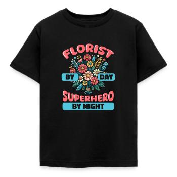 Florist Floristry Florist - Kids' T-Shirt - black - Front - AI Model Kid Female (0cm)