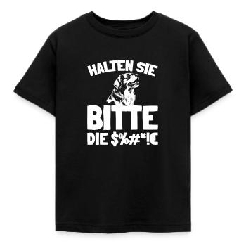Bernhardiner Halten Sie Bitte Die Fresse - Kinder T-Shirt - Schwarz - Vorne - AI Model Kid Female (0cm)