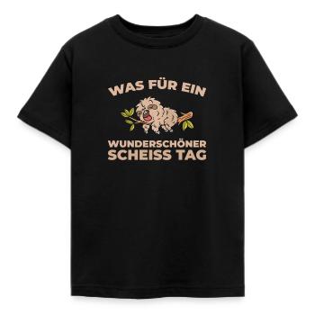 Faultier Halten Sie Bitte Die Fresse - Kinder T-Shirt - Schwarz - Vorne - AI Model Kid Female (0cm)