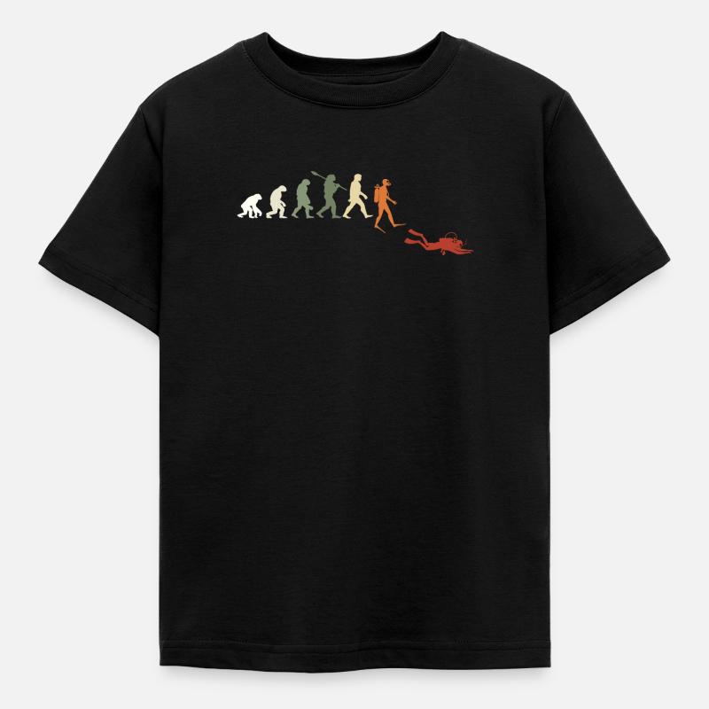 Plongée Évolution Rétro Cadeau Pour Plongeurs - T-shirt Enfant - noir