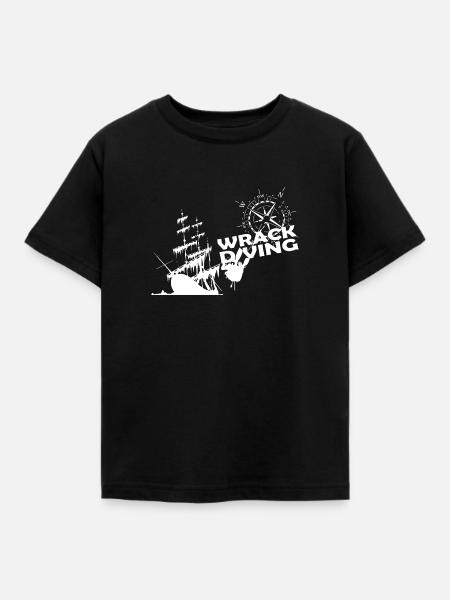 Taucher Segelboot Wrack Windrose - Kinder T-Shirt - Schwarz