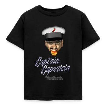 Chili Fan Design Captain Capsaicin - Kids' T-Shirt - black - Front - AI Model Kid Female (0cm)