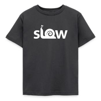 Lent - Langsam - T-shirt Enfant - charbon - Devant - AI Model Kid Female (0cm)
