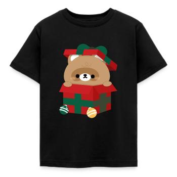 Cadeau de Noël Castor - T-shirt Enfant - noir - Devant - AI Model Kid Female (0cm)