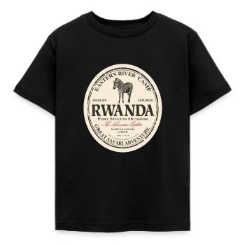 Rwanda - Zèbre - T-shirt Enfant - noir - Devant - AI Model Kid Female (0cm)