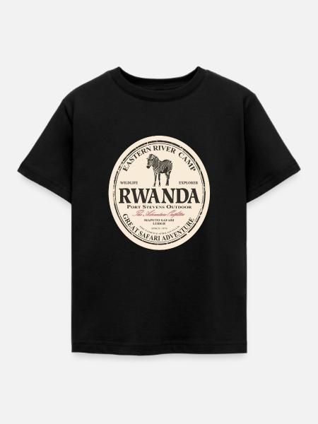 Ruanda - Zebra - Kinder T-Shirt - Schwarz