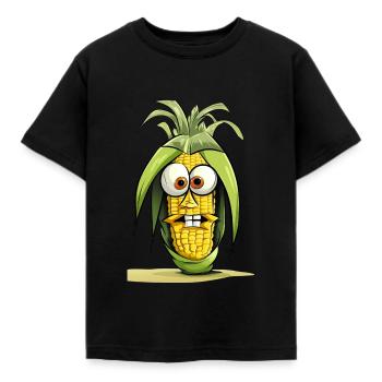 Drôle de dessin animé épi de maïs - T-shirt Enfant - noir - Devant - AI Model Kid Female (0cm)