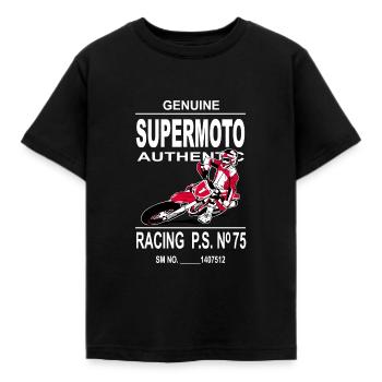 Supermoto - Kinder T-Shirt - Schwarz - Vorne - AI Model Kid Female (0cm)