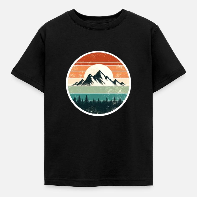 Berge - Kinder T-Shirt - Schwarz