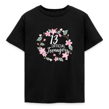 13 Adolescent officiel -Filles Mädchen 13 Geburtstag - T-shirt Enfant - noir - Devant - AI Model Kid Female (0cm)