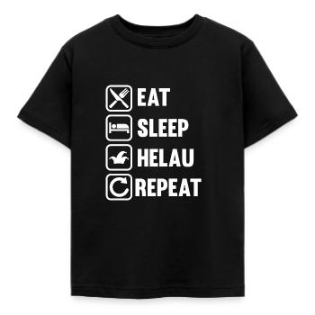 HELAU - Mangez Sommeil Helau Repeat - Carnaval Carnaval - T-shirt Enfant - noir - Devant - AI Model Kid Female (0cm)