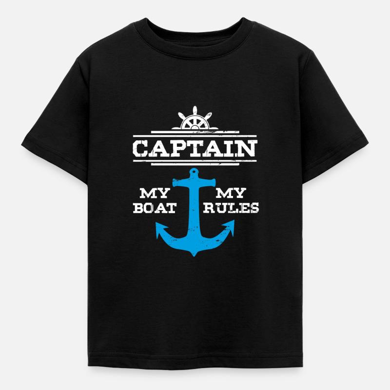 Sailing captain ship gift idea gift - Kids' T-Shirt - black