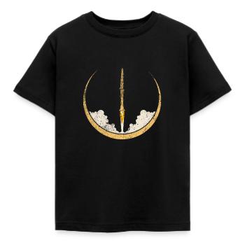 Clarinet moon clarinetist - Kids' T-Shirt - black - Front - AI Model Kid Female (0cm)
