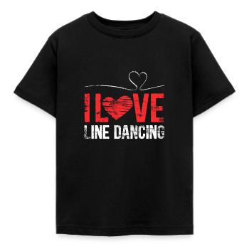 Linedance - Kinder T-Shirt - Schwarz - Vorne - AI Model Kid Female (0cm)