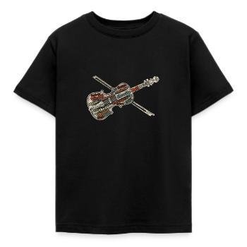 Violin violin - Kids' T-Shirt - black - Front - AI Model Kid Female (0cm)