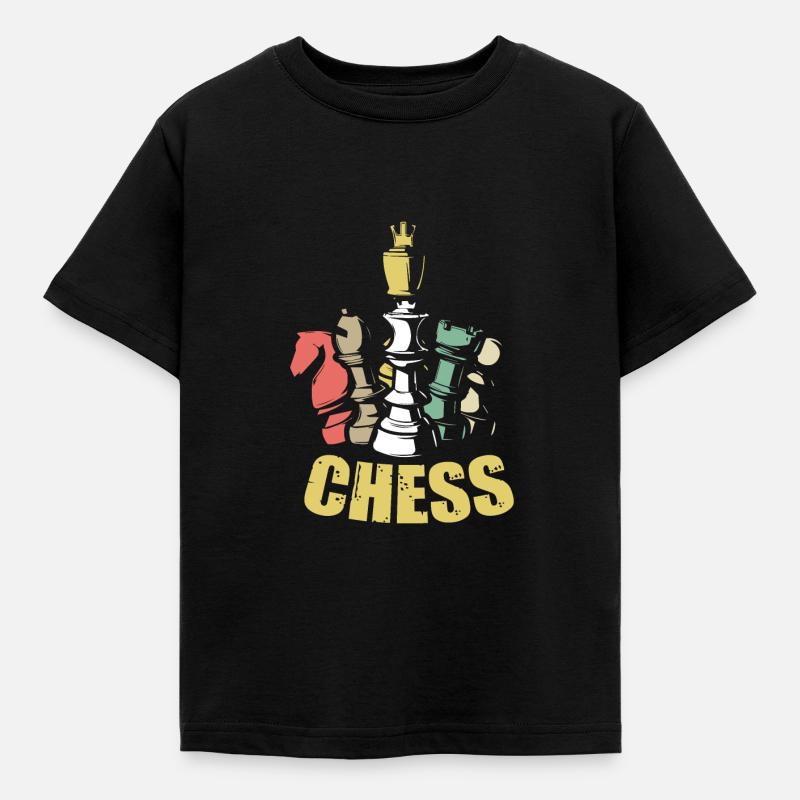 Chess King Chess Queen Chessmaster Chess Retro - T-shirt Enfant - noir