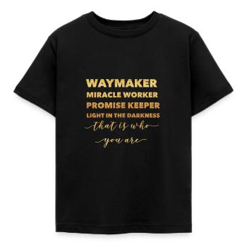 Waymaker & Christliche Kleidung - Kinder T-Shirt - Schwarz - Vorne - AI Model Kid Female (0cm)