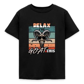 Geit Relax, ik ben Geit deze Geit - Kinderen T-shirt - zwart - Voor - AI Model Kid Female (0cm)