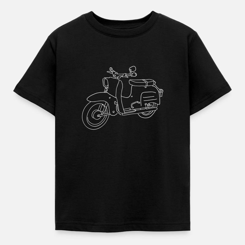 Motorroller, Moped Schwalbe - Kinder T-Shirt - Schwarz