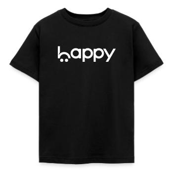 Happy - Kids' T-Shirt - black - Front - AI Model Kid Female (0cm)