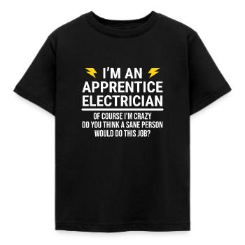 Funny Apprentice Electrician Co-Worker T-Shirt - Kids' T-Shirt - black - Front - AI Model Kid Female (0cm)