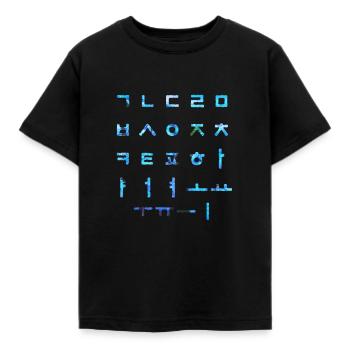 Hangul - lettres coréennes - langue - T-shirt Enfant - noir - Devant - AI Model Kid Female (0cm)