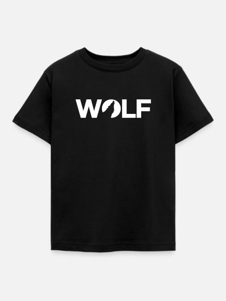 Wolf - Kinder T-Shirt - Schwarz