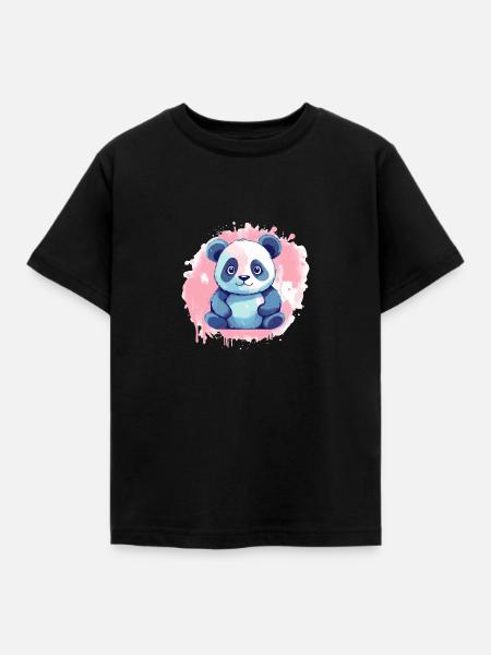 Panda - Kinder T-Shirt - Schwarz