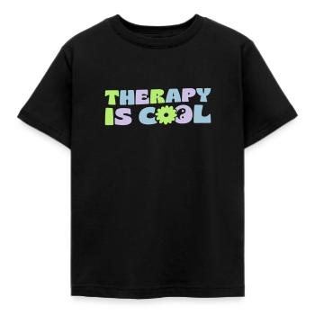Therapy Is Cool - Kids' T-Shirt - black - Front - AI Model Kid Female (0cm)