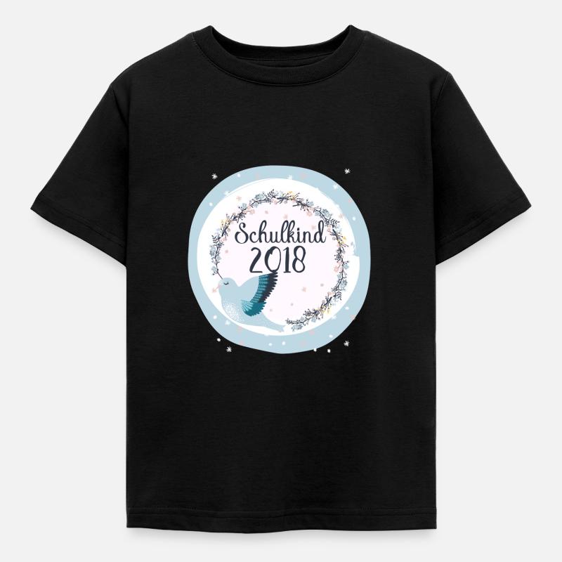 Schulkind 2018 Einschulung Vogel Mädchen - Kinder T-Shirt - Schwarz