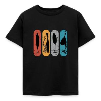 Vintage Angelköder Angler Fischen Angeln Köder - Kinder T-Shirt - Schwarz - Vorne - AI Model Kid Female (0cm)