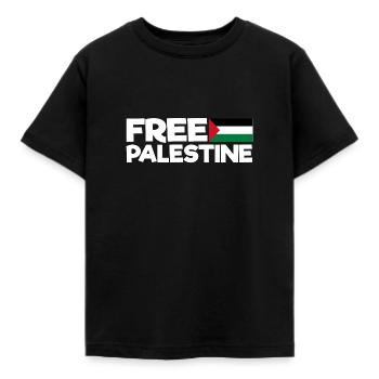 Free Palestine Shirt | Charity | Free Palestine - Kids' T-Shirt - black - Front - AI Model Kid Female (0cm)